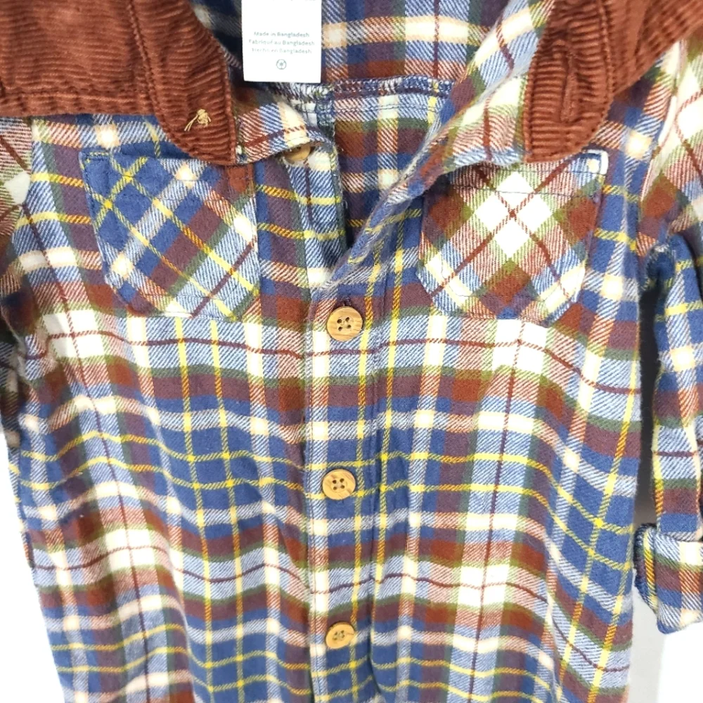 Baby Toddler Child Boys Carter's One-Piece Size 12m Multi-Color Plaid‎ Outfit